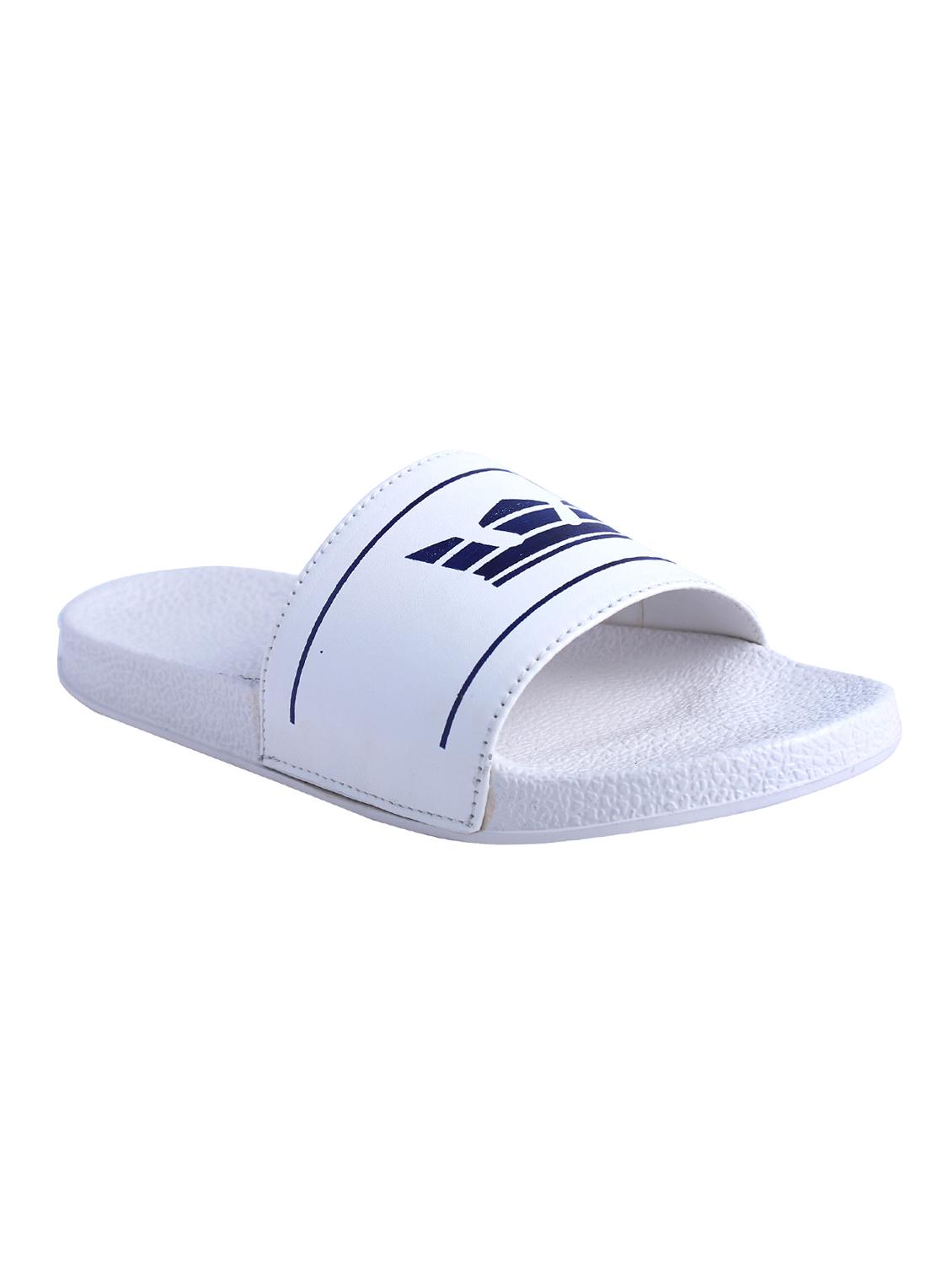 white leatherette slip on flip flops - 16880348 - Zoom Image - 1