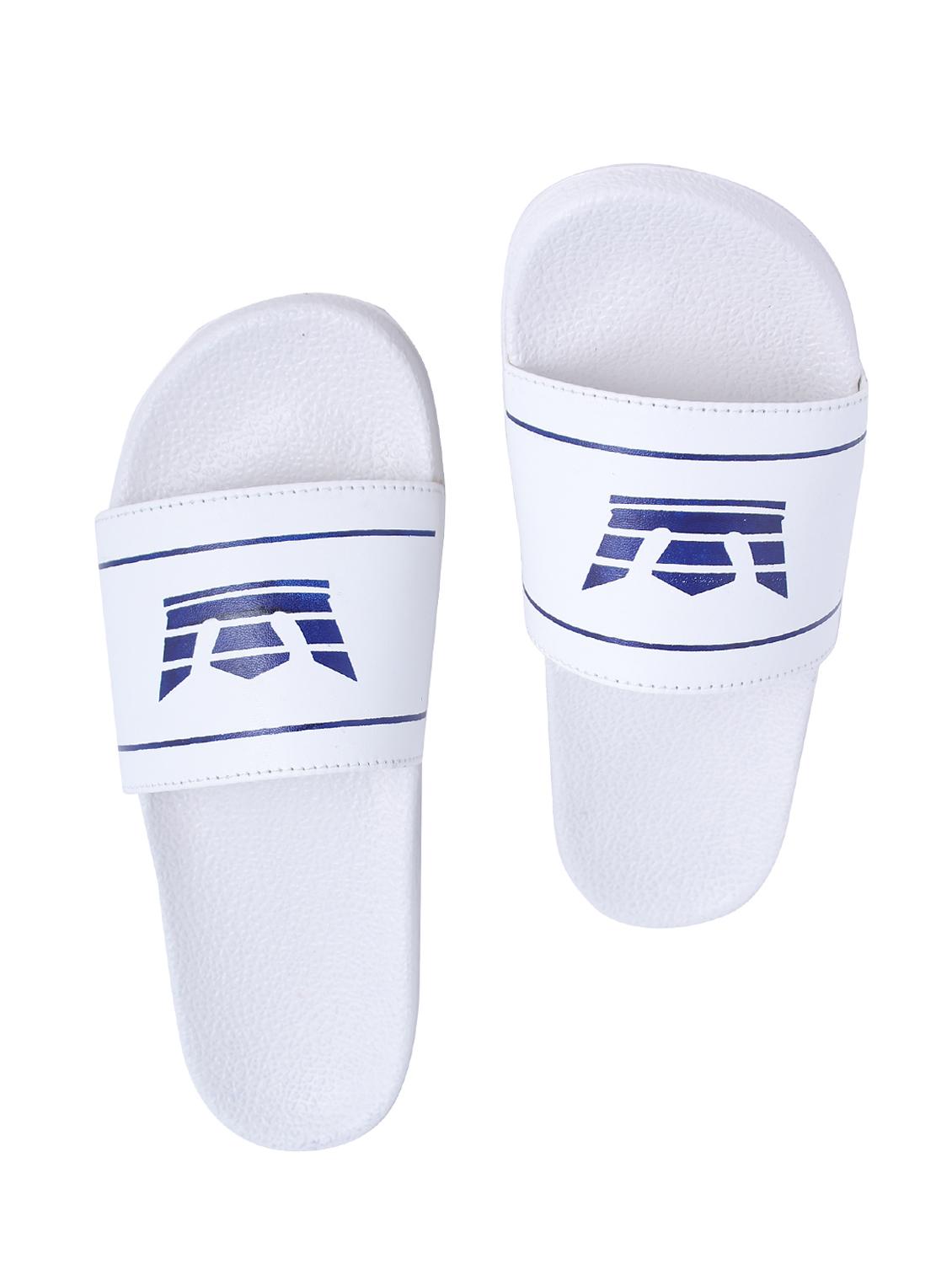 white leatherette slip on flip flops - 16880348 - Zoom Image - 3