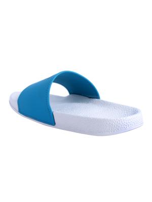 blue leatherette slip on flip flops - 16880353 - Standard Image - 3