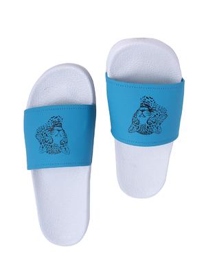 blue leatherette slip on flip flops - 16880353 - Standard Image - 4