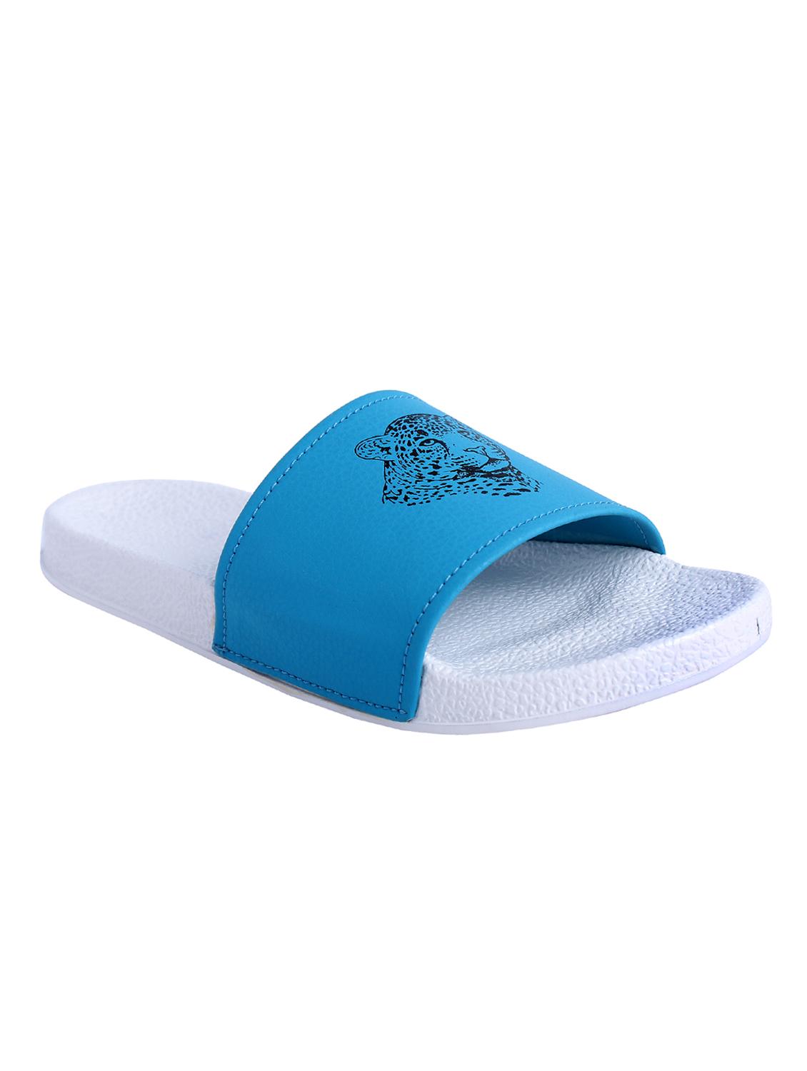 blue leatherette slip on flip flops - 16880353 - Zoom Image - 1