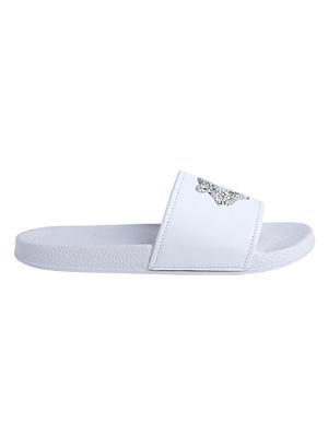 white leatherette slip on flip flops - 16880356 - Standard Image - 2