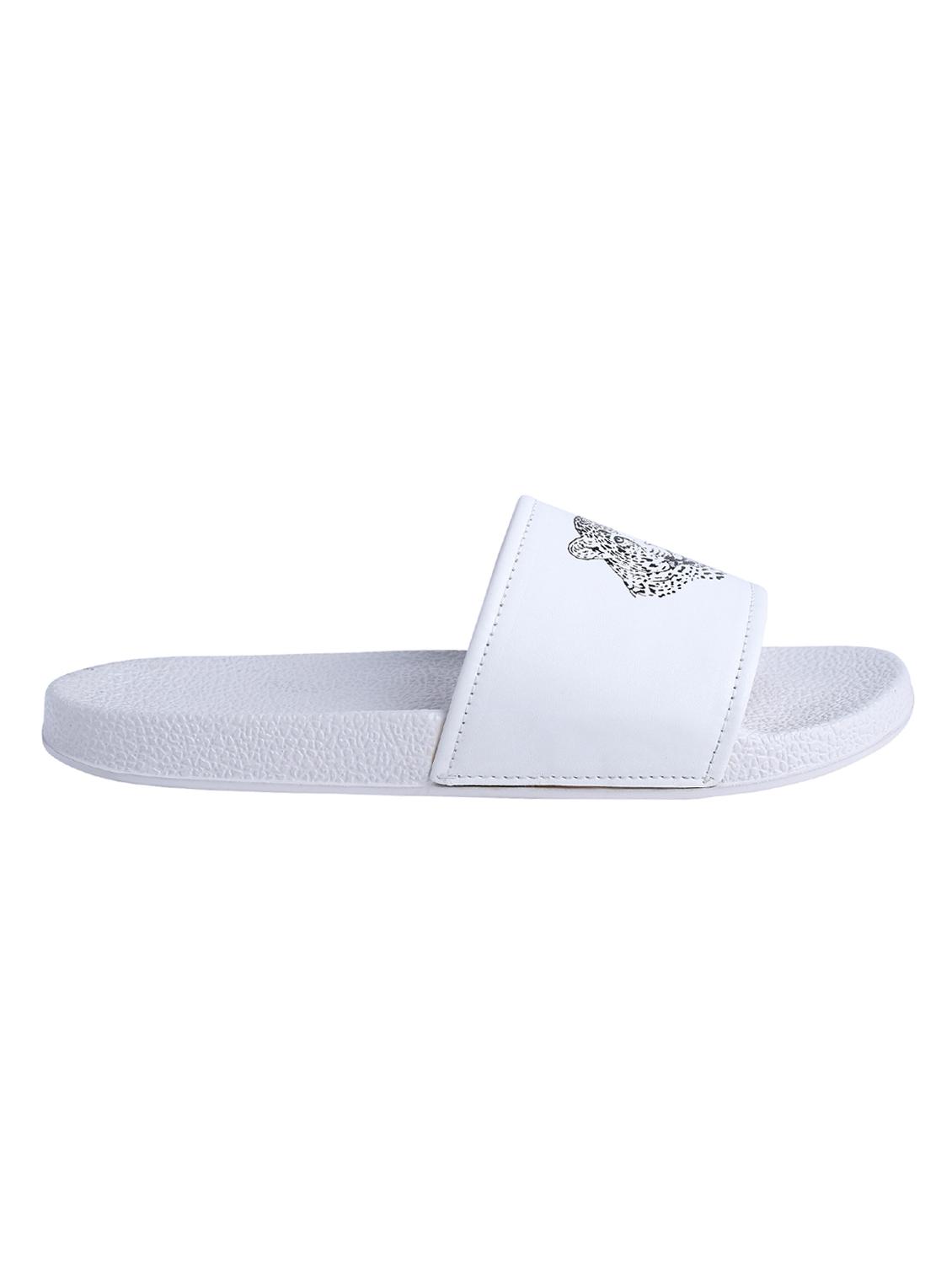 white leatherette slip on flip flops - 16880356 - Zoom Image - 2