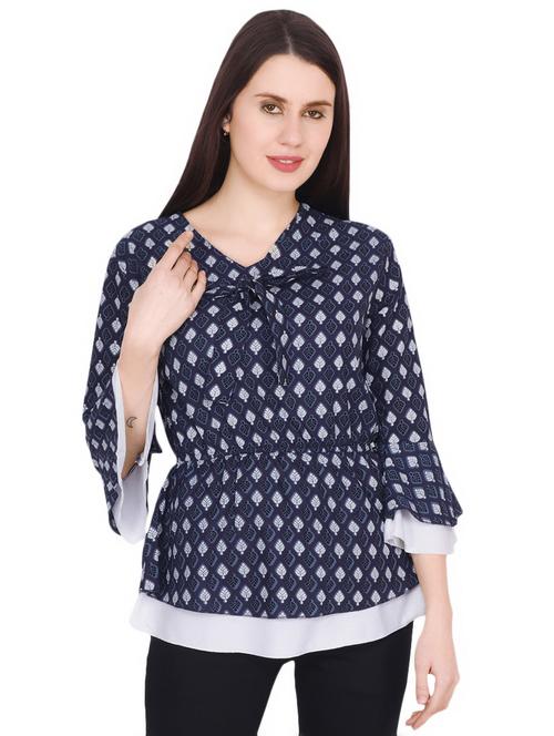bell sleeves printed top - 16880579 - Standard Image - 1
