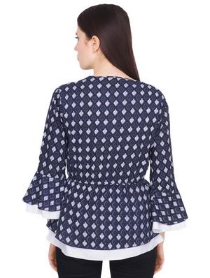 bell sleeves printed top - 16880579 - Standard Image - 3
