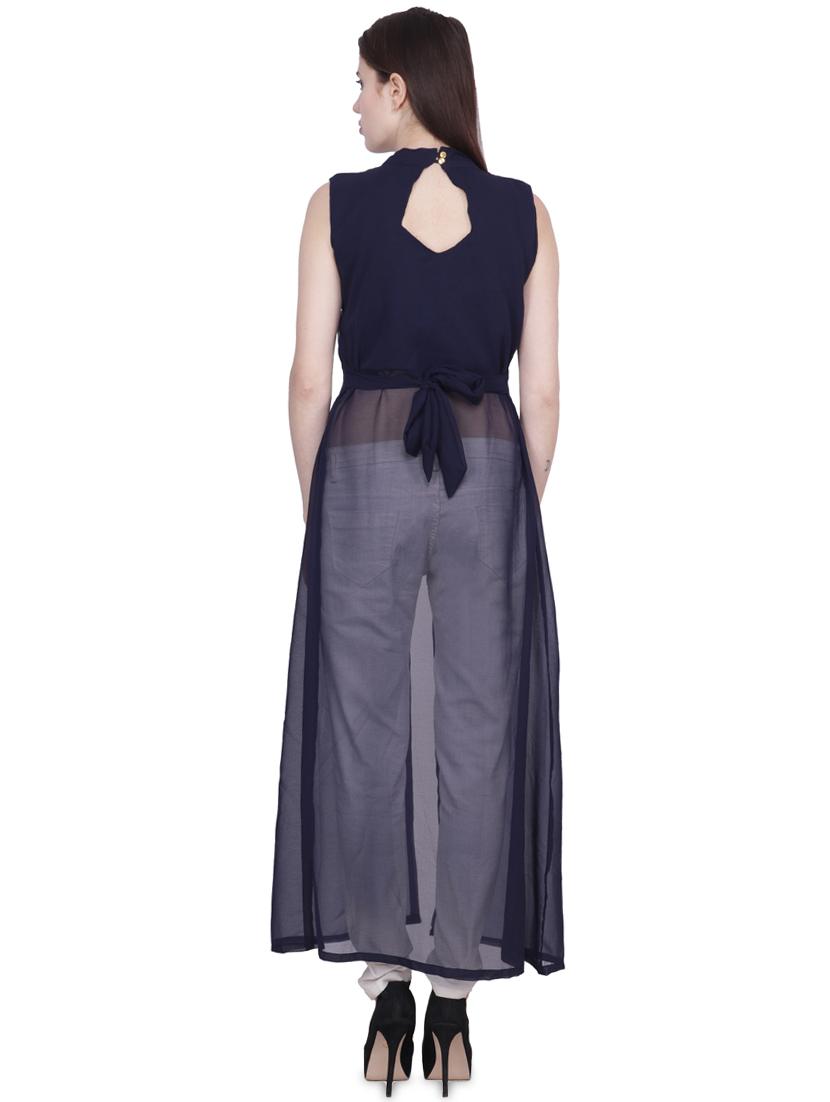 tie back front slit maxi tunic - 16881085 - Zoom Image - 3