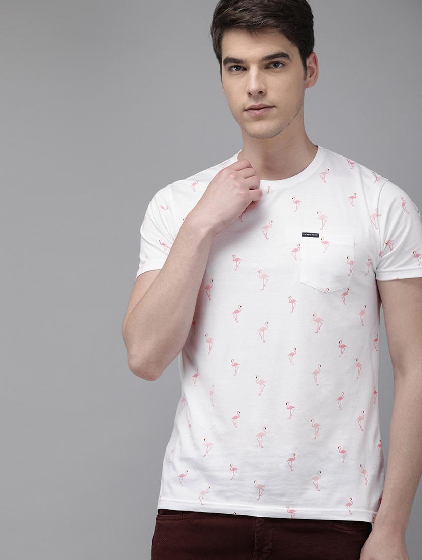 white printed pocket t-shirt - 16881139 - Zoom Image - 1