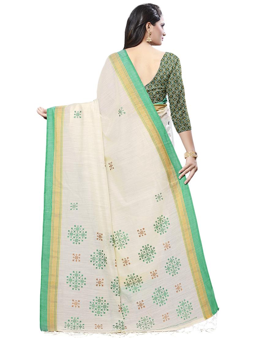 bordered embroidered saree with blouse - 16881342 - Zoom Image - 2