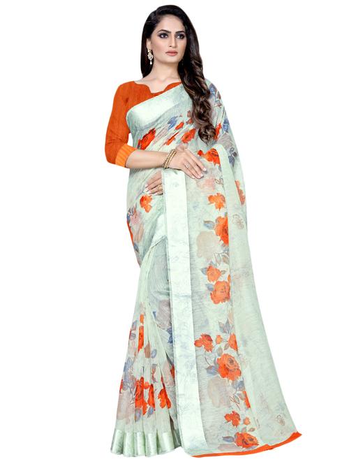 floral printed saree with blouse - 16881383 - Standard Image - 1