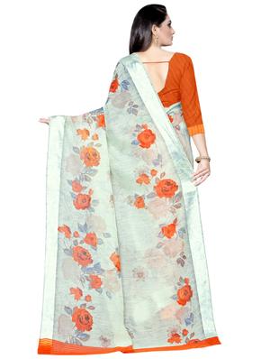 floral printed saree with blouse - 16881383 - Standard Image - 2