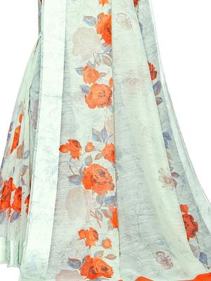 floral printed saree with blouse - 16881383 - Standard Image - 3