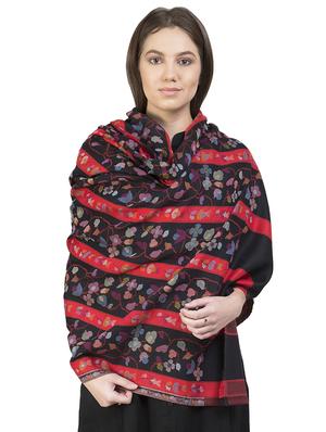 floral woolen shawl - 16882276 - Standard Image - 3