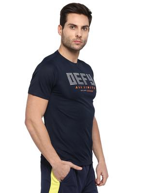 navy blue typographic chest print t-shirt - 16883121 - Standard Image - 2