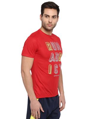 red typographic chest print t-shirt - 16883122 - Standard Image - 2