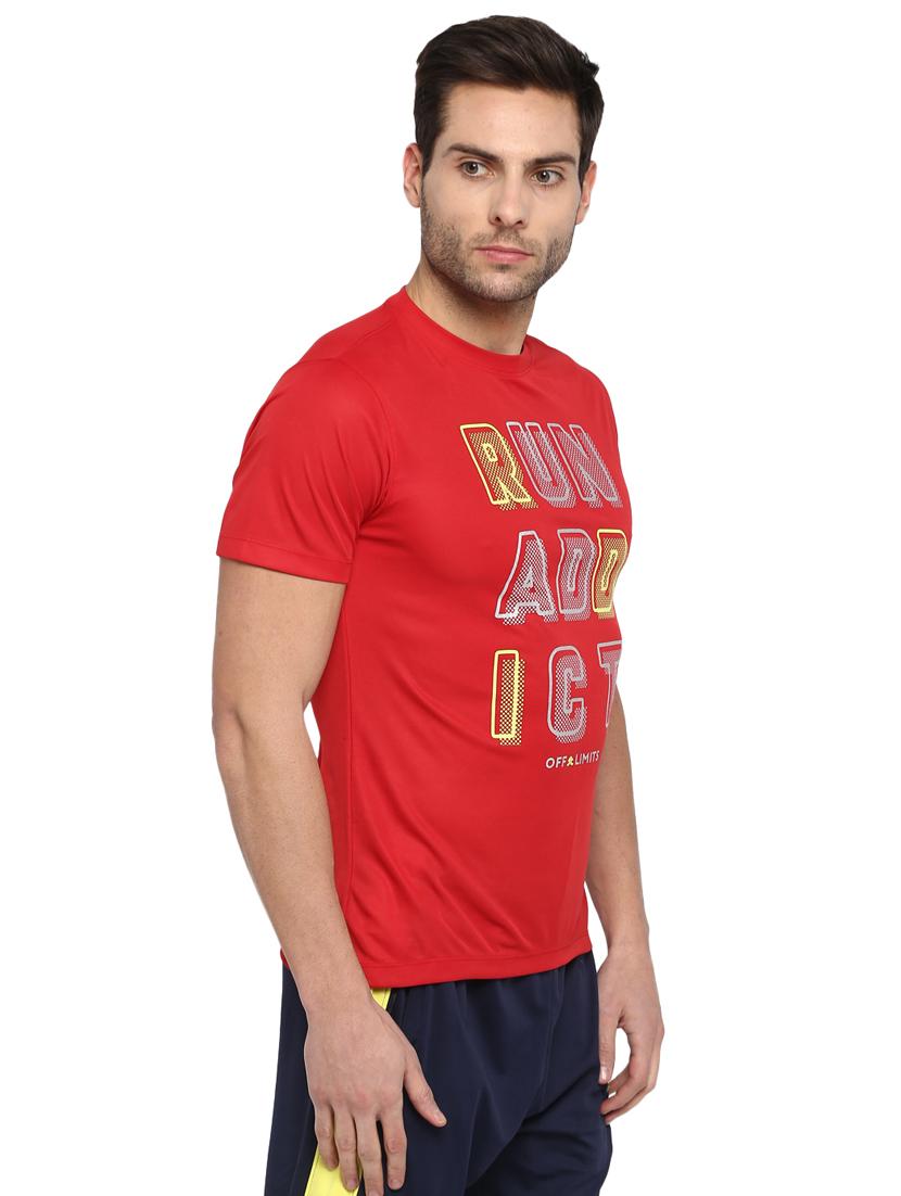 red typographic chest print t-shirt - 16883122 - Zoom Image - 2