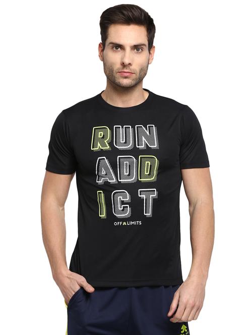 black typographic chest print t-shirt - 16883123 - Standard Image - 1