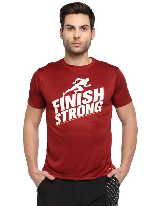 red typographic chest print t-shirt - 16883154 - Standard Image - 1