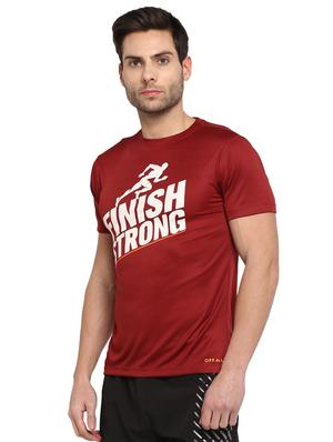 red typographic chest print t-shirt - 16883154 - Standard Image - 2