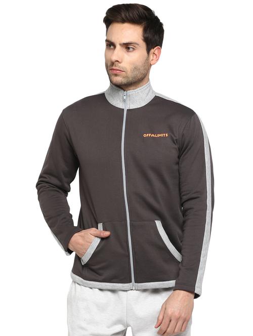 grey taped casual jacket - 16883159 - Standard Image - 1