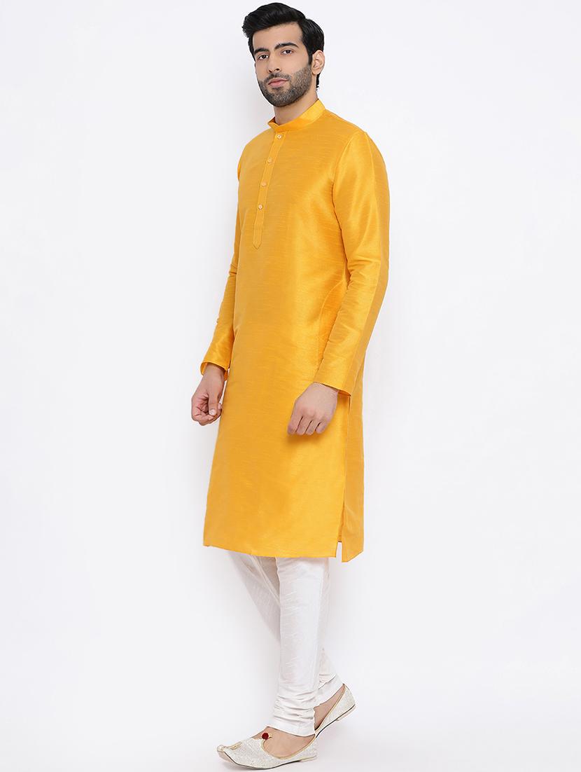 yellow solid kurta pyjama set - 16883475 - Zoom Image - 2