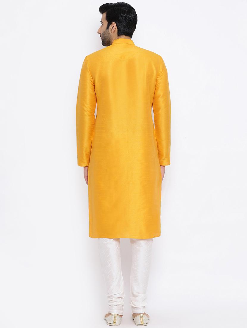 yellow solid kurta pyjama set - 16883475 - Zoom Image - 3