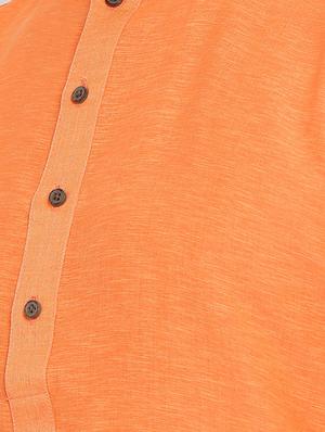 orange solid kurta pyjama set - 16883479 - Standard Image - 4