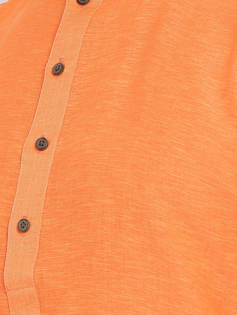 orange solid kurta pyjama set - 16883479 - Zoom Image - 4