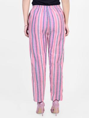 high rise striped flat front trousers trouser - 16883500 - Standard Image - 3