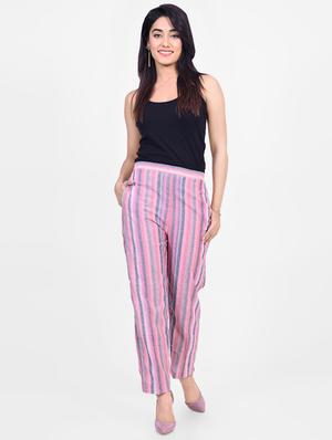 high rise striped flat front trousers trouser - 16883500 - Standard Image - 4