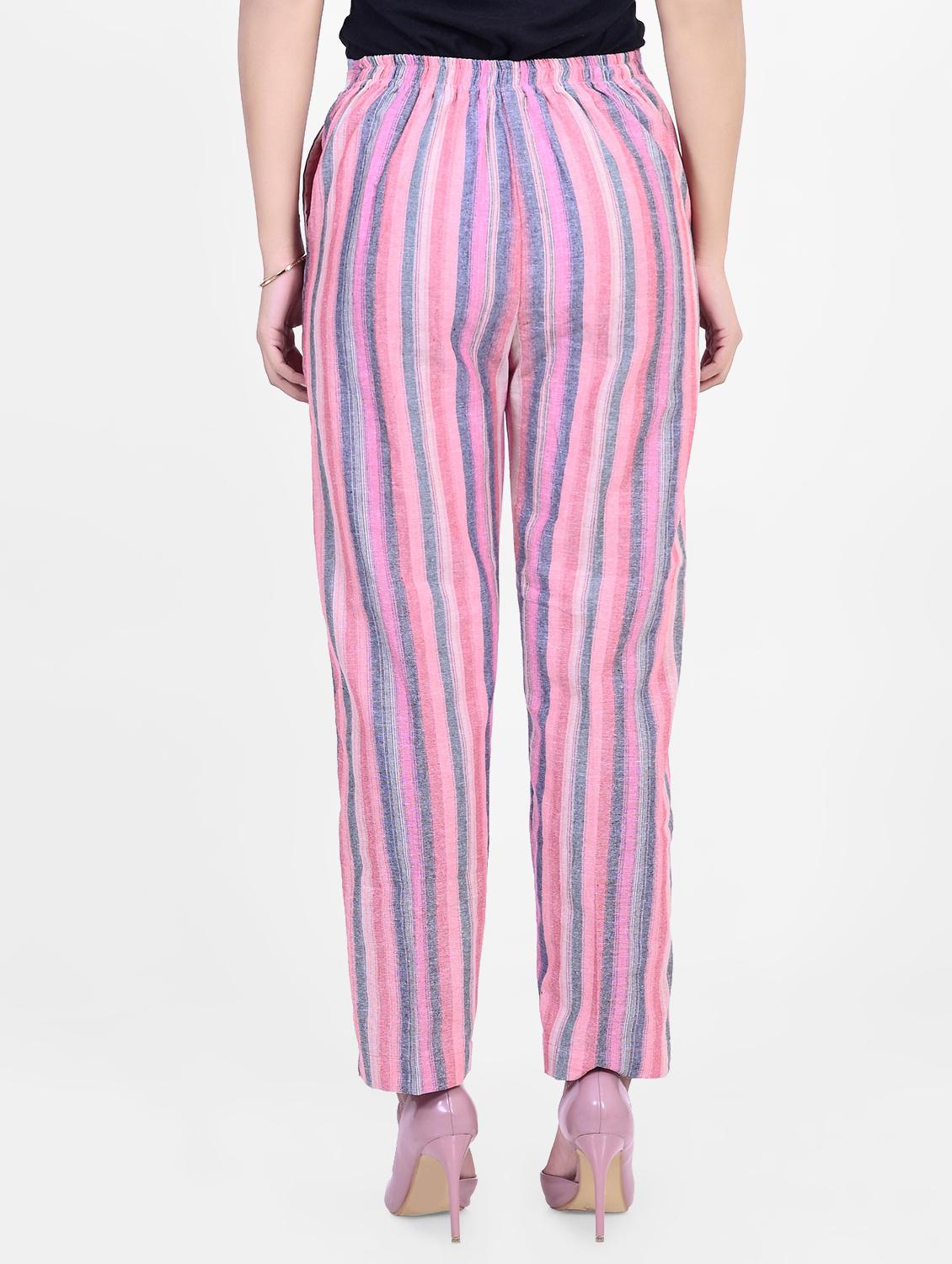 high rise striped flat front trousers trouser - 16883500 - Zoom Image - 3
