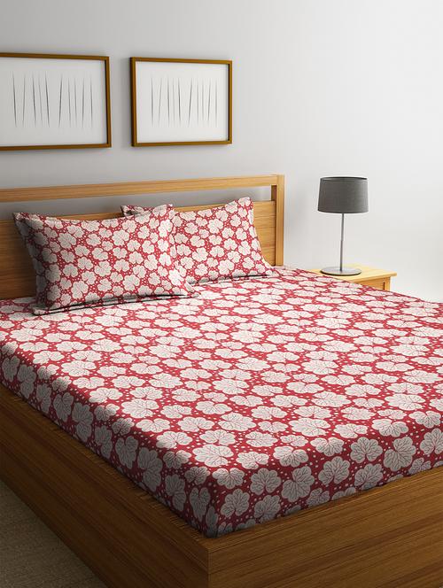 cotton double bedsheet and 2 frame pillow covers set - 16883591 - Standard Image - 1