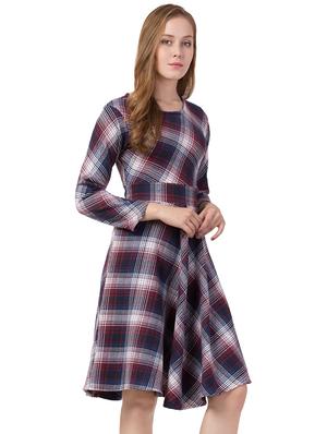 tie back checkered a-line dress - 16883593 - Standard Image - 2