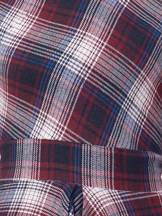 tie back checkered a-line dress - 16883593 - Zoom Image - 5