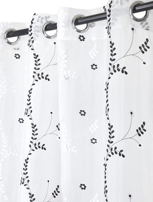 embroidery white polyester long door curtains set of 2 - 16883625 - Standard Image - 2