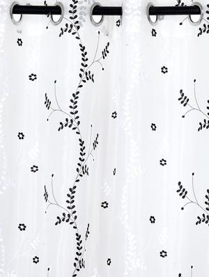 embroidery white polyester long door curtains set of 2 - 16883625 - Standard Image - 4