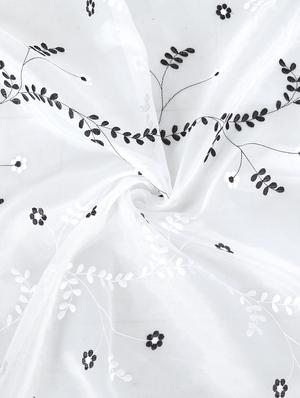 embroidery white polyester long door curtains set of 2 - 16883625 - Standard Image - 5