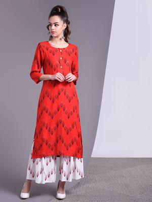 printed straight kurta - 16883697 - Standard Image - 2