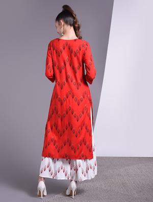 printed straight kurta - 16883697 - Standard Image - 4