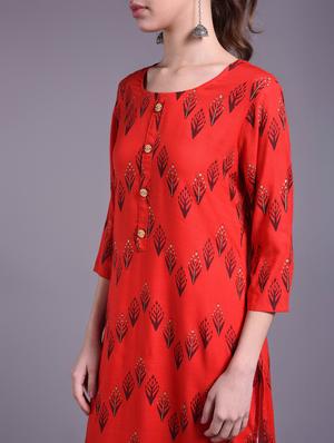 printed straight kurta - 16883697 - Standard Image - 5