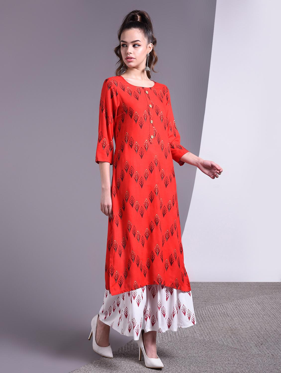 printed straight kurta - 16883697 - Zoom Image - 3