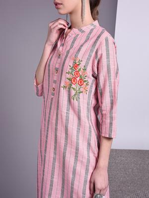 striped straight kurta - 16883700 - Standard Image - 5