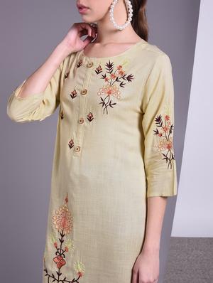 embroidered straight kurta - 16883729 - Standard Image - 5