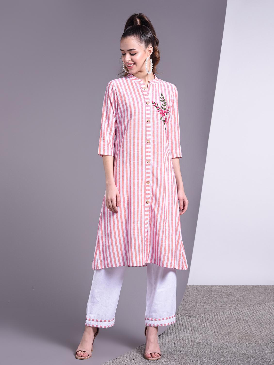 striped a-line kurta - 16883734 - Zoom Image - 2