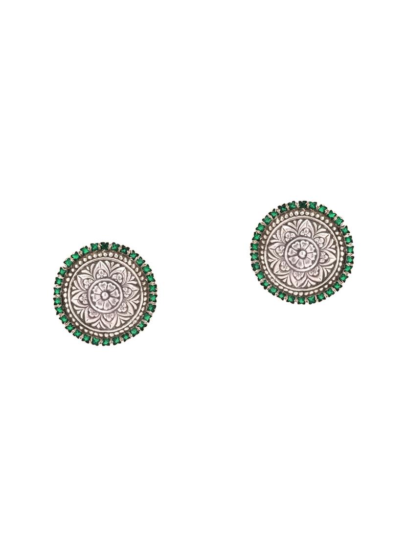 green silver studs earrings - 16883773 - Zoom Image - 1