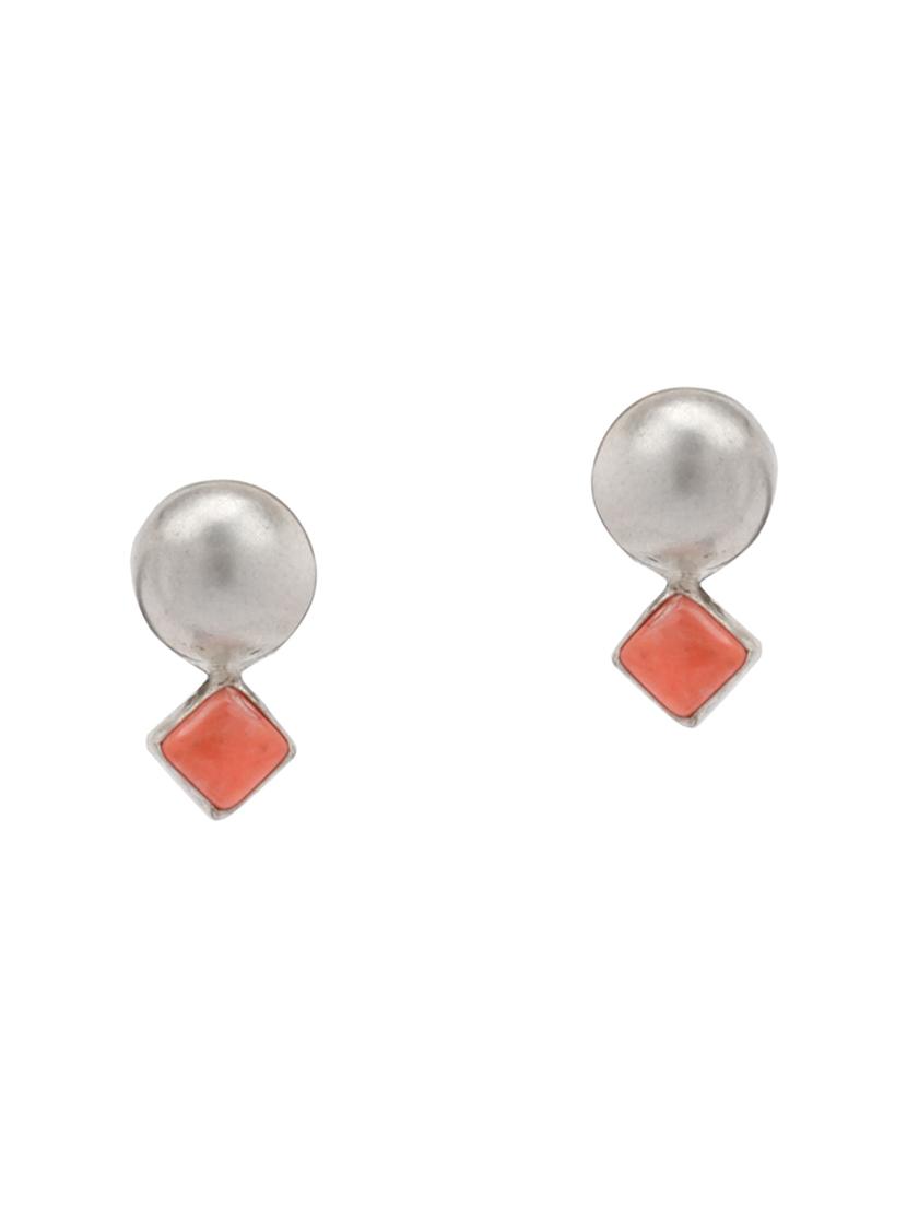 orange silver studs earring - 16883796 - Zoom Image - 1