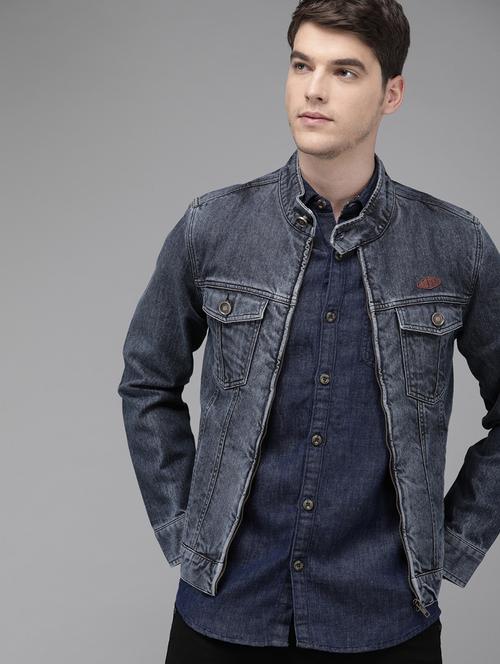 blue washed denim jacket - 16883818 - Standard Image - 1