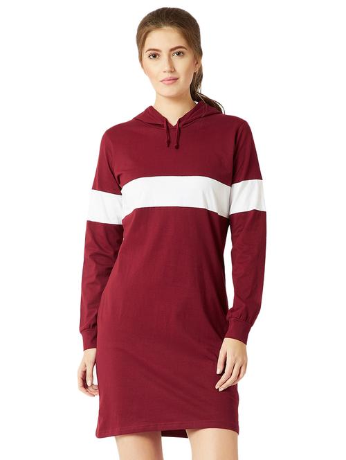 hooded neck varsity a-line dress - 16883920 - Standard Image - 1