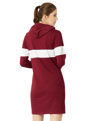 hooded neck varsity a-line dress - 16883920 - Standard Image - 3