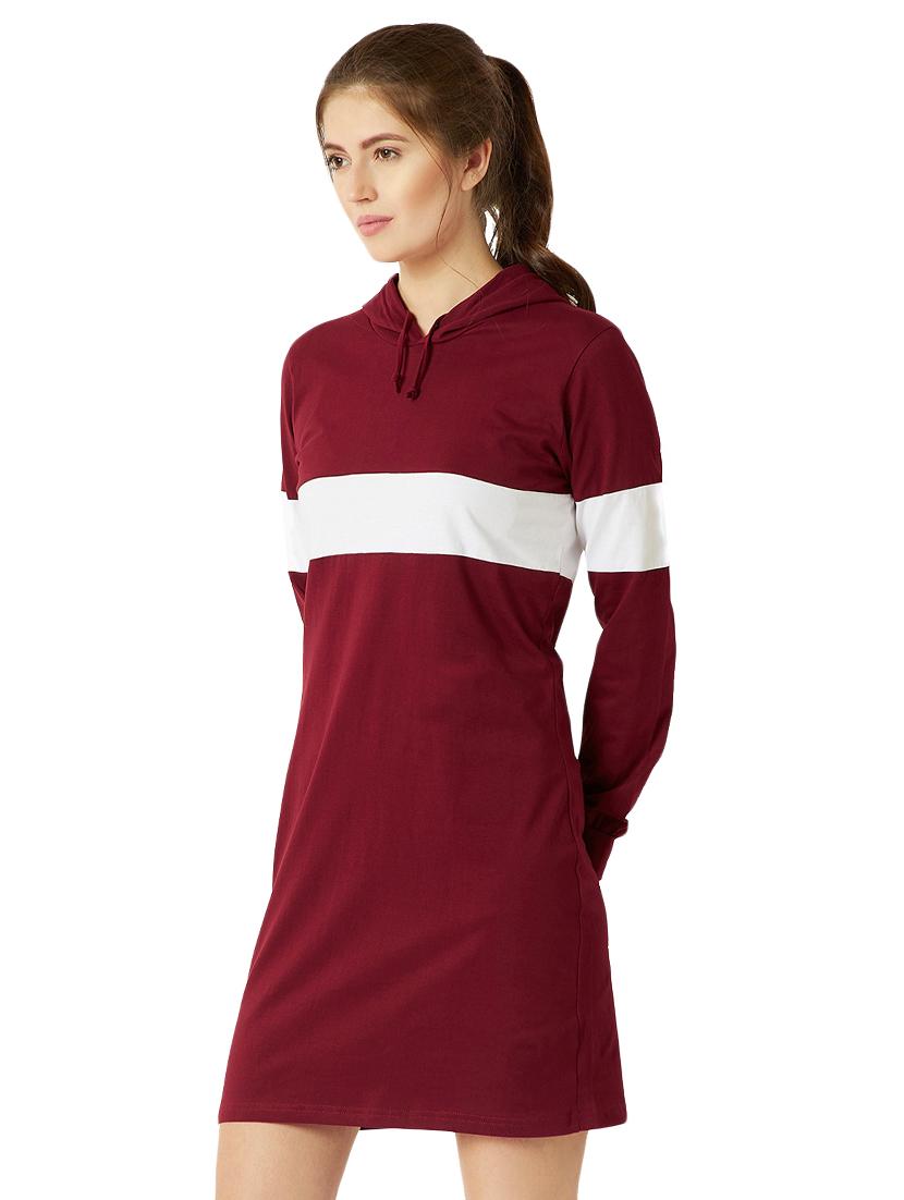 hooded neck varsity a-line dress - 16883920 - Zoom Image - 2