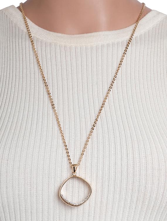 gold metal chain necklace - 16884192 - Zoom Image - 4